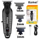 KEMEI Men Hair Clippers for Hair Cutting Professional Cordless Barber Hair Trimmer for Men with LED km-2293