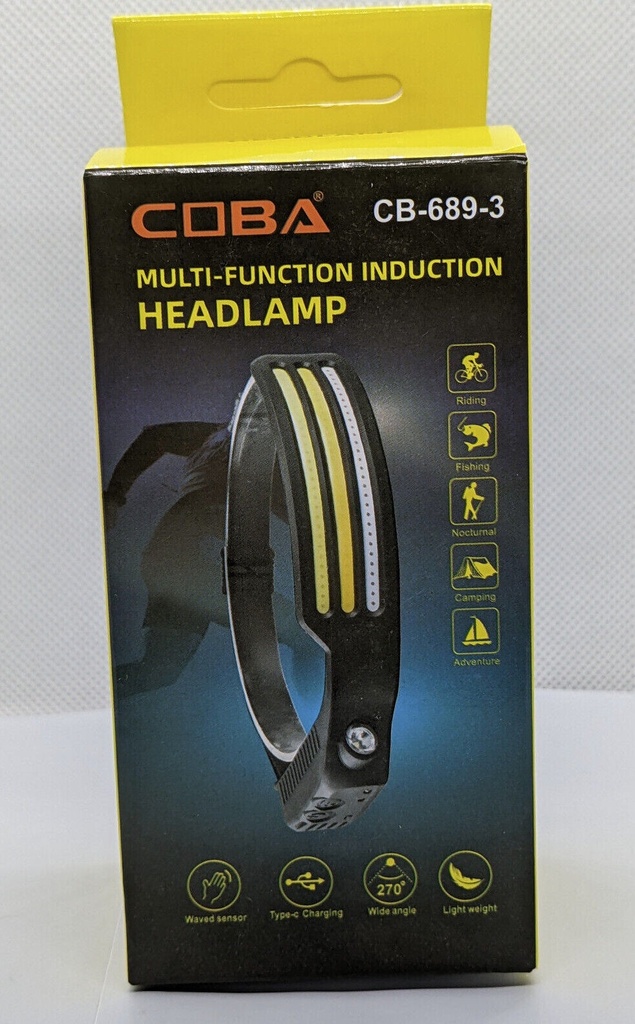 COBA LED Headlamp USB Rechargeable Headlight Torch Work Light Bar Head Band Lamp