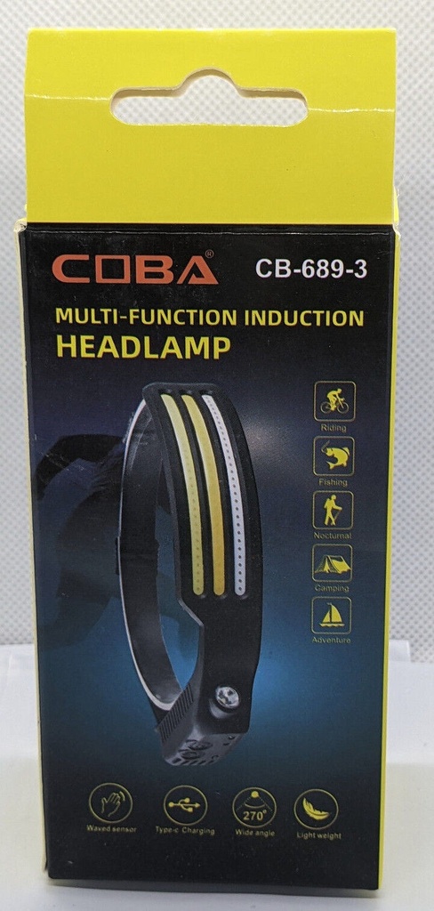 COBA LED Headlamp USB Rechargeable Headlight Torch Work Light Bar Head Band Lamp