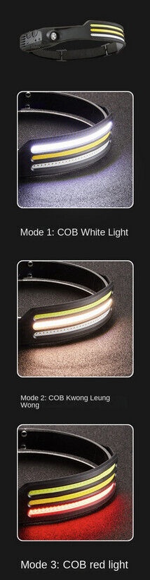 COBA LED Headlamp USB Rechargeable Headlight Torch Work Light Bar Head Band Lamp